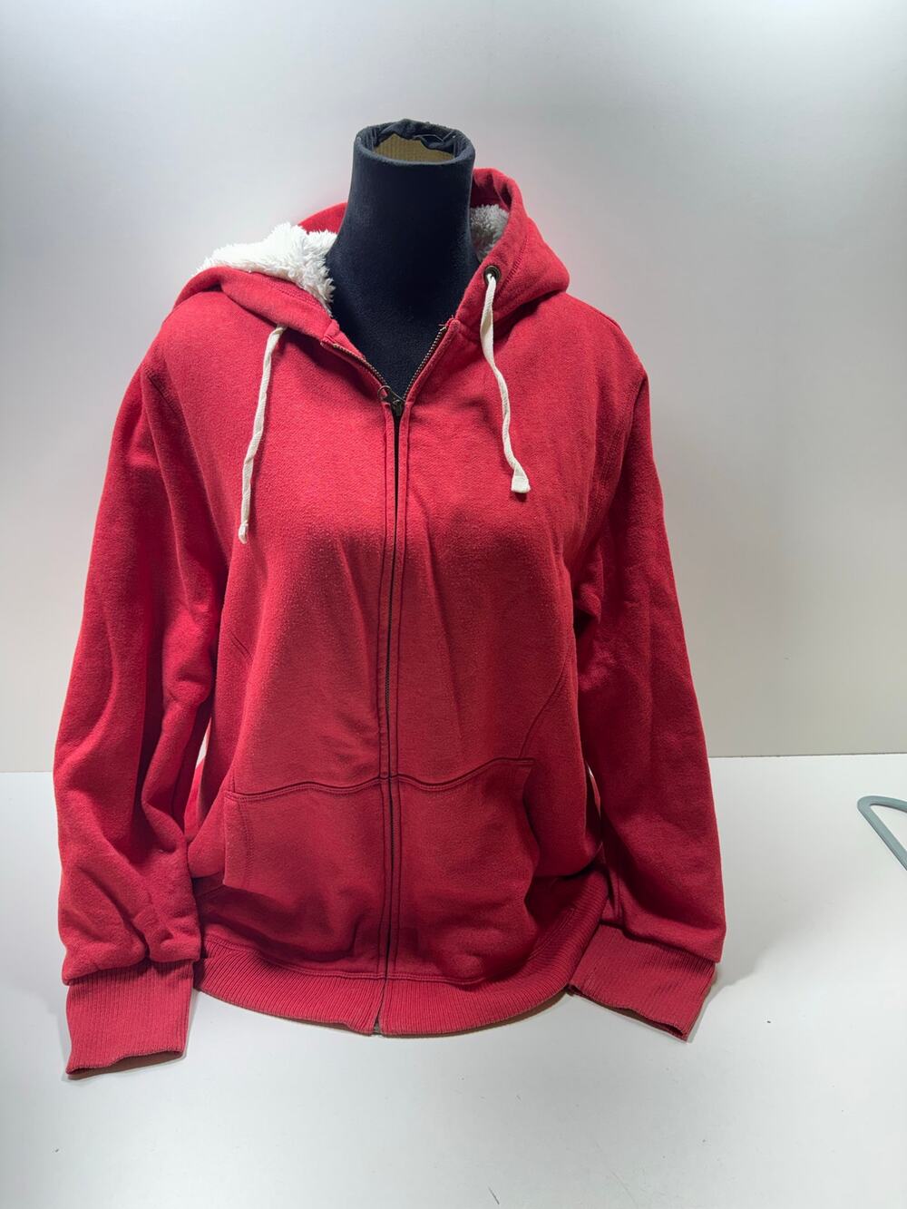Old Navy Y2K 90’s Hooded Full Zip Jacket Women’s Sz XXL Fleece Lined Red Pocket